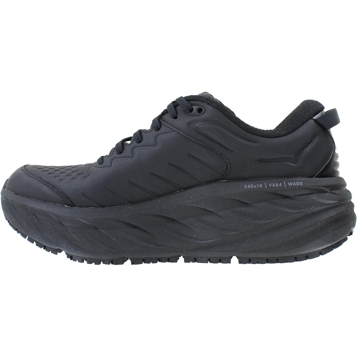 HOKA Bondi SR Men's Walking Shoes Black Leather
