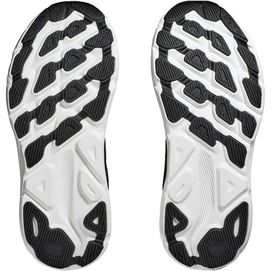 HOKA Clifton 9 Women's Road Running Shoes Black/White Mesh