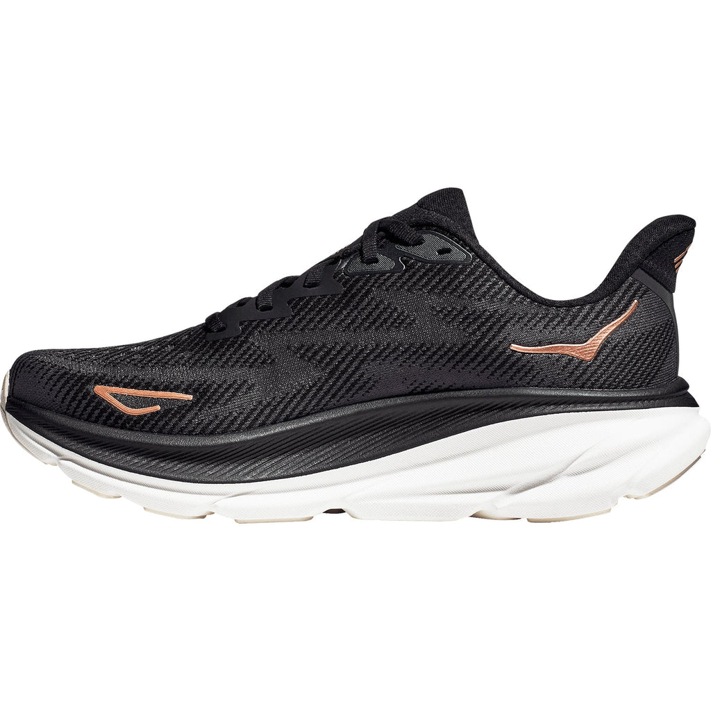 HOKA Clifton 9 Women's Running Shoes Black/Rose Gold Mesh