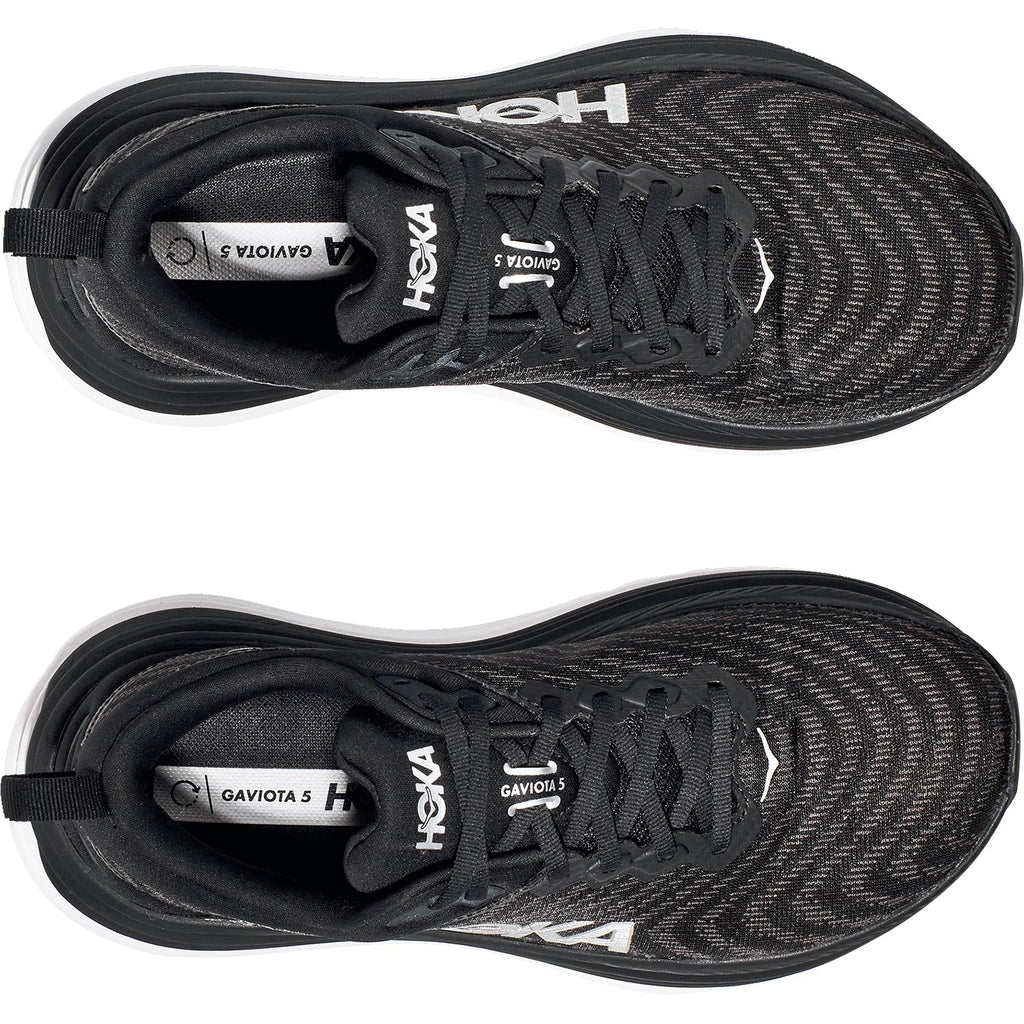 HOKA Gaviota 5 Men's Everyday Running Shoes Black/White Mesh