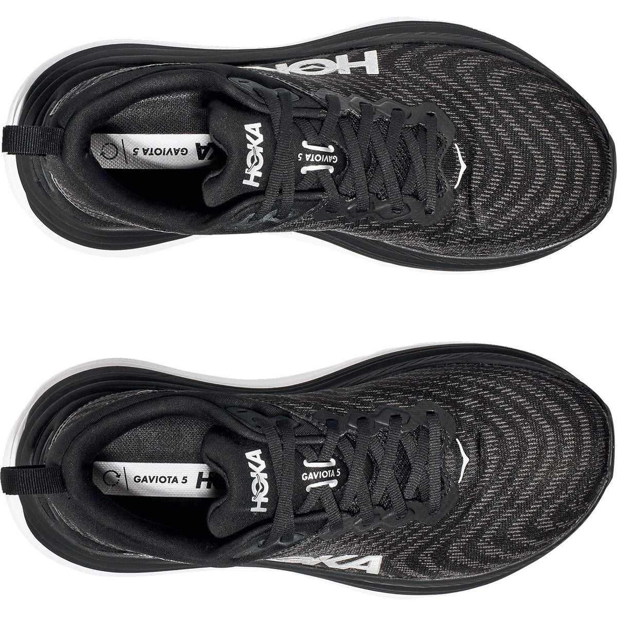 HOKA Gaviota 5 Men's Everyday Running Shoes Black/White Mesh