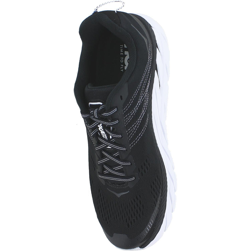 HOKA Clifton 6 Women's Running Shoes Black/White Mesh