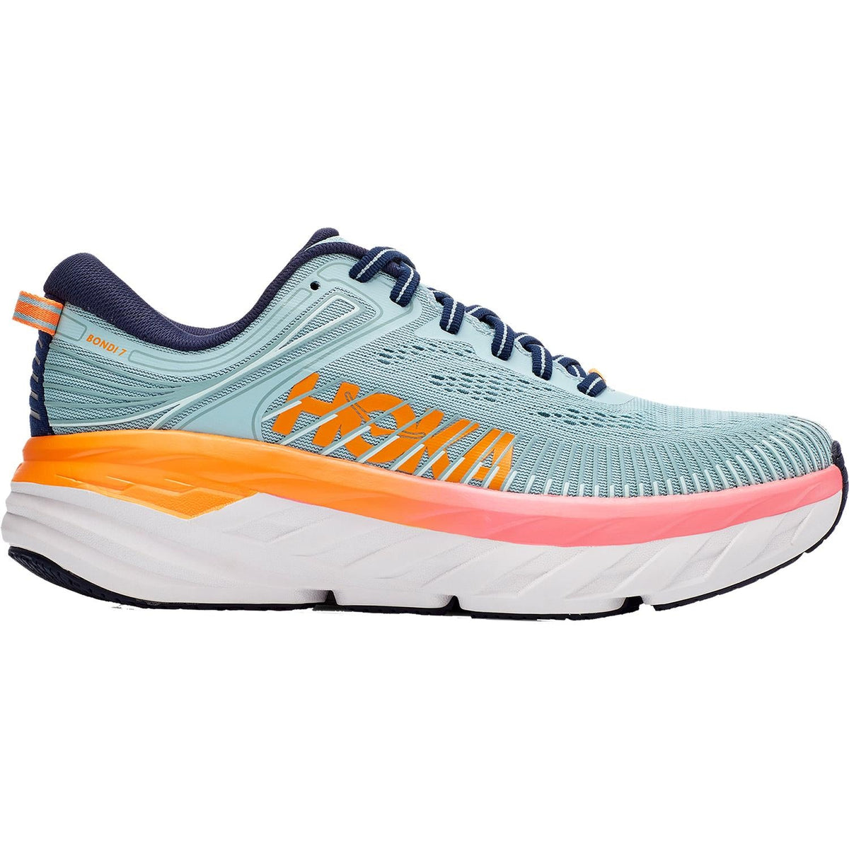 HOKA Bondi 7 Women's Running Shoes Blue Haze/Black Iris Mesh