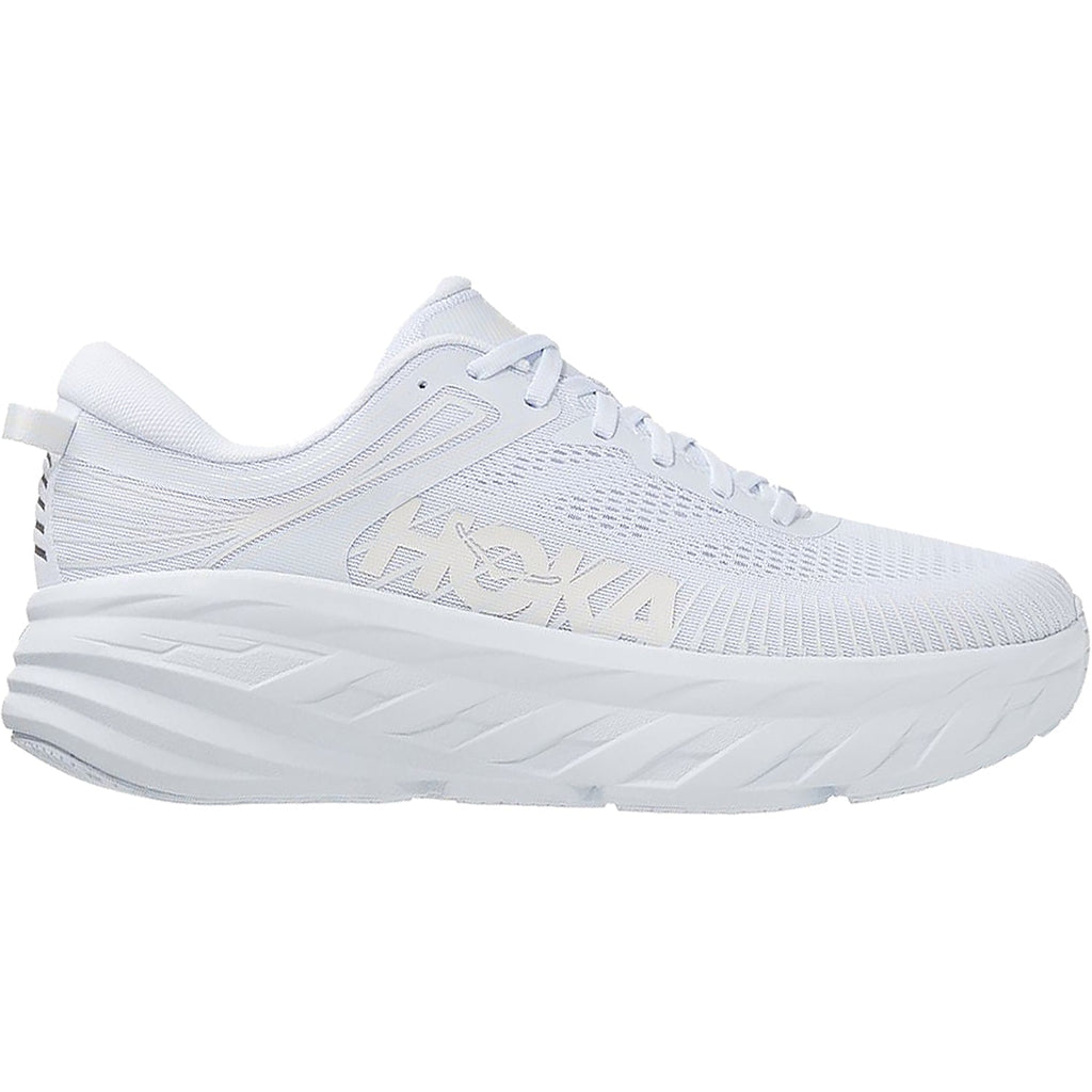 HOKA Bondi 7 Women's Running Shoes White/White Mesh