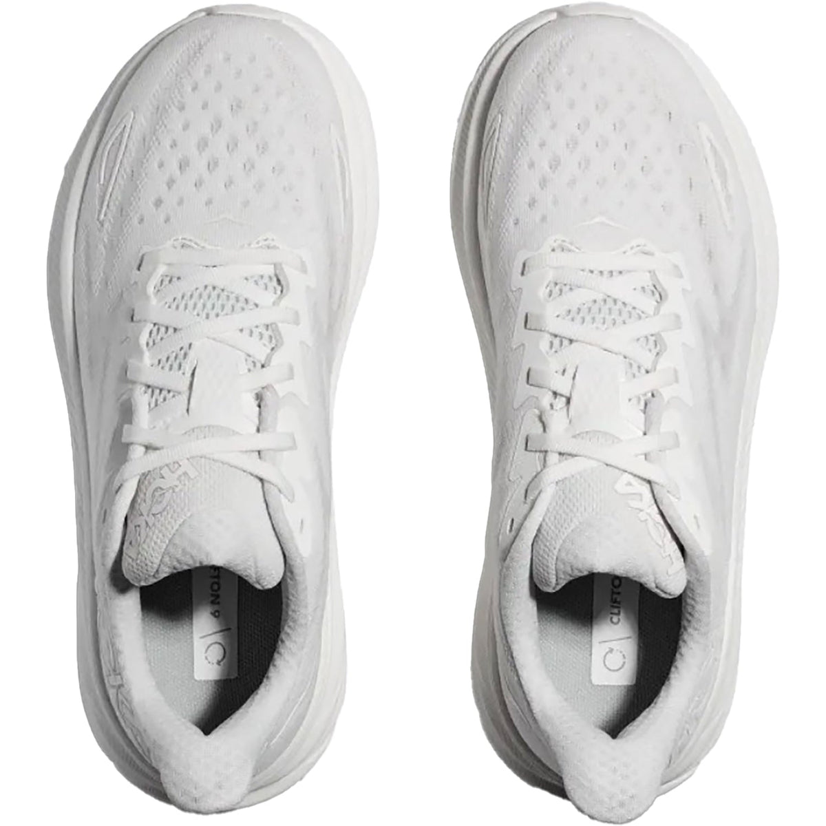 HOKA Clifton 9 Women's Road Running Shoes White/White Mesh
