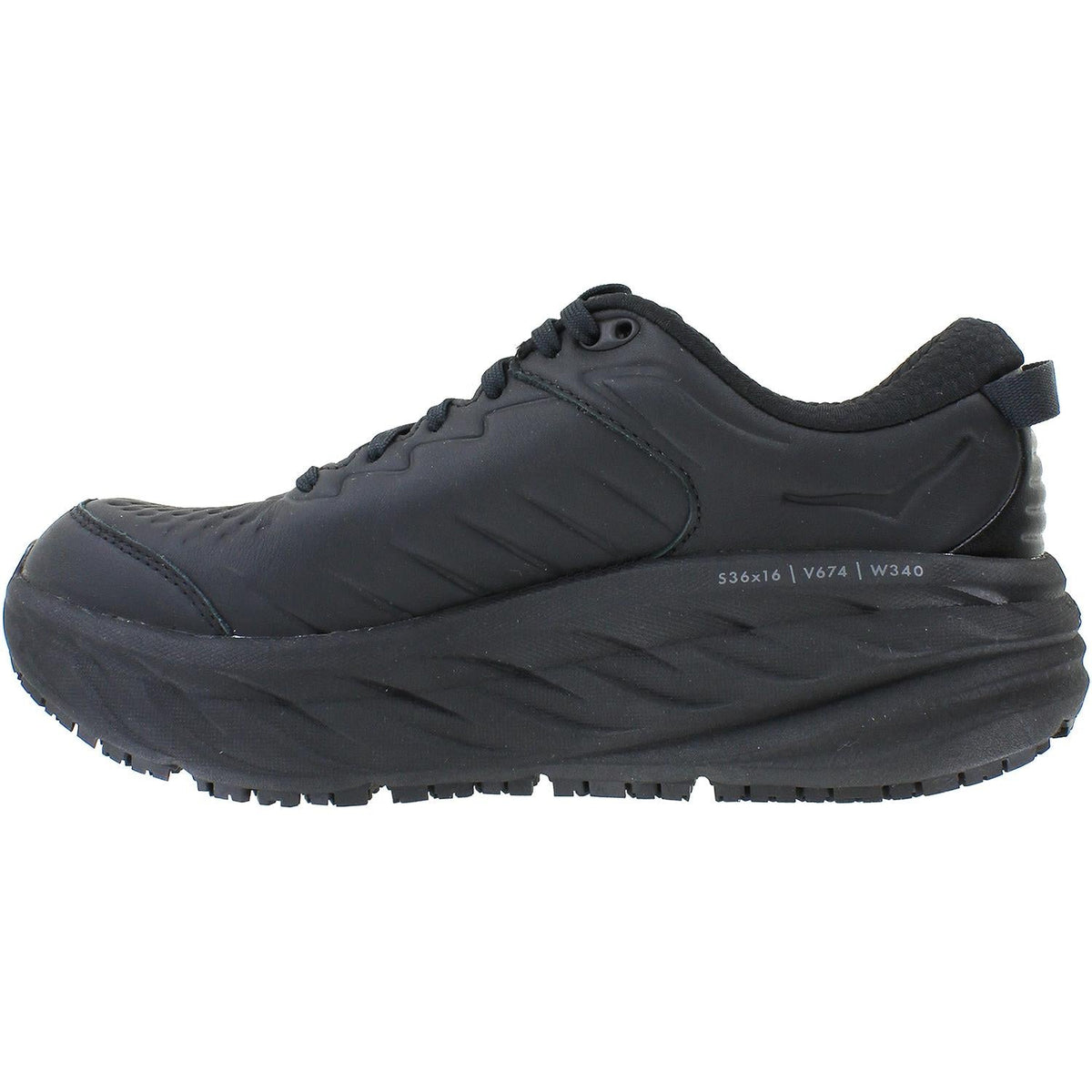 HOKA Bondi SR Women's Walking Shoes Black Leather
