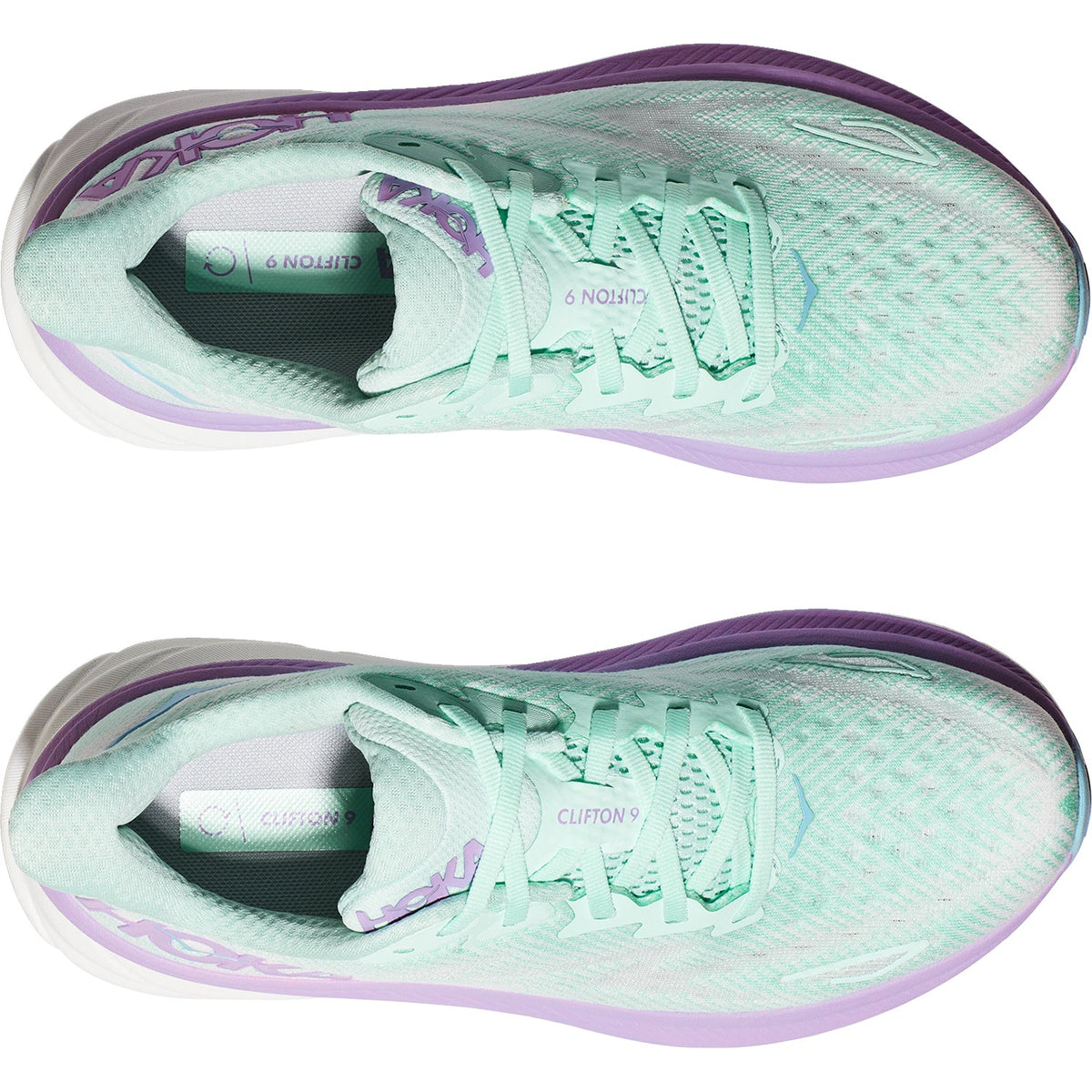 HOKA Clifton 9 Women's Road Running Shoes Sunlit Ocean/Lilac Mist Mesh