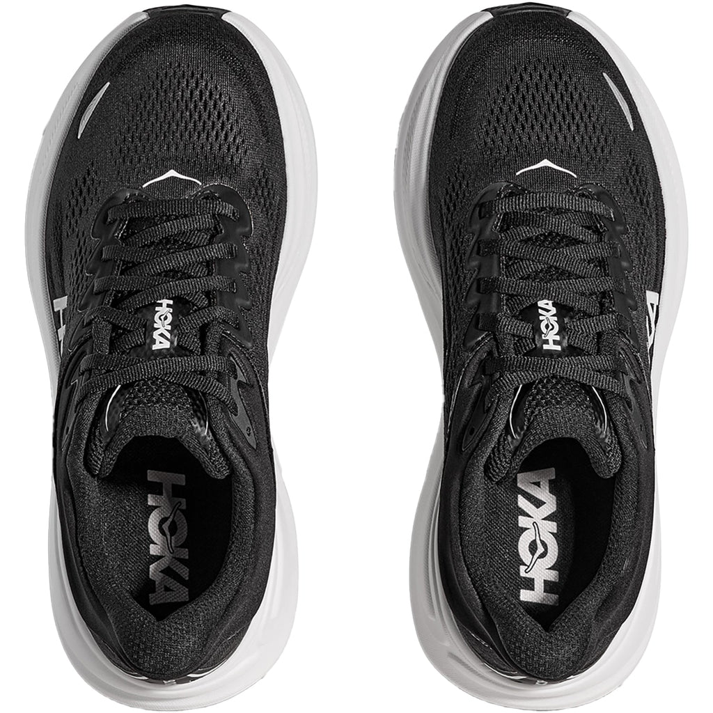 HOKA Bondi 9 Men's Athletic Shoes Black/White Mesh
