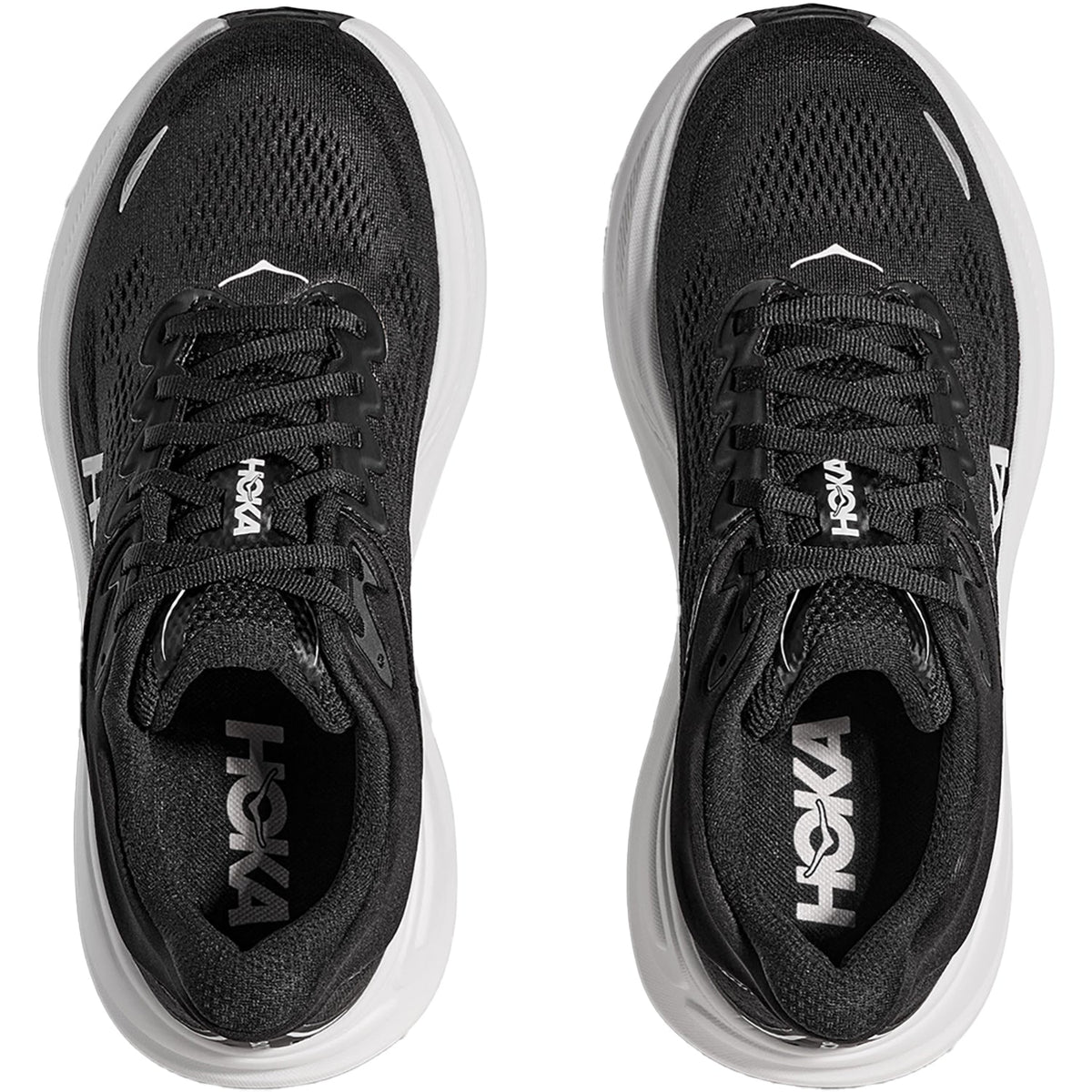 HOKA Bondi 9 Men's Athletic Shoes Black/White Mesh