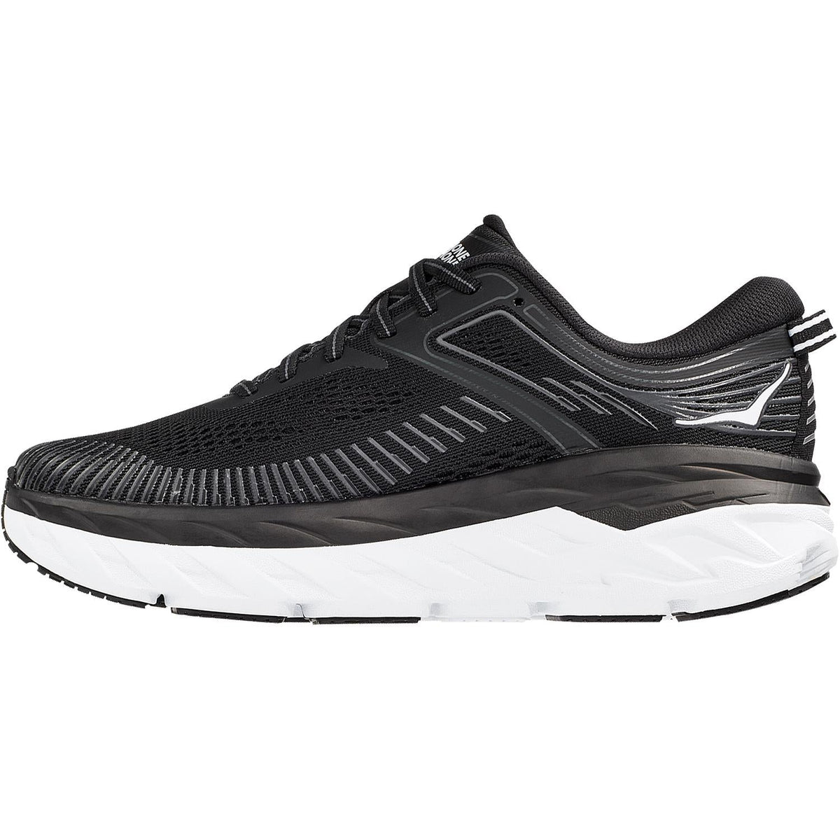 HOKA Bondi 7 Women's Road Running Shoes Black/White Mesh