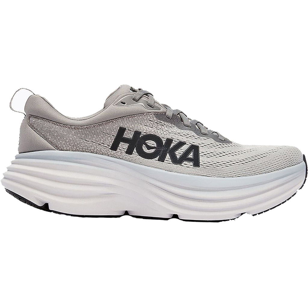 HOKA Bondi 8 Men's Max Running Shoes Sharkskin/Harbor Mist Mesh