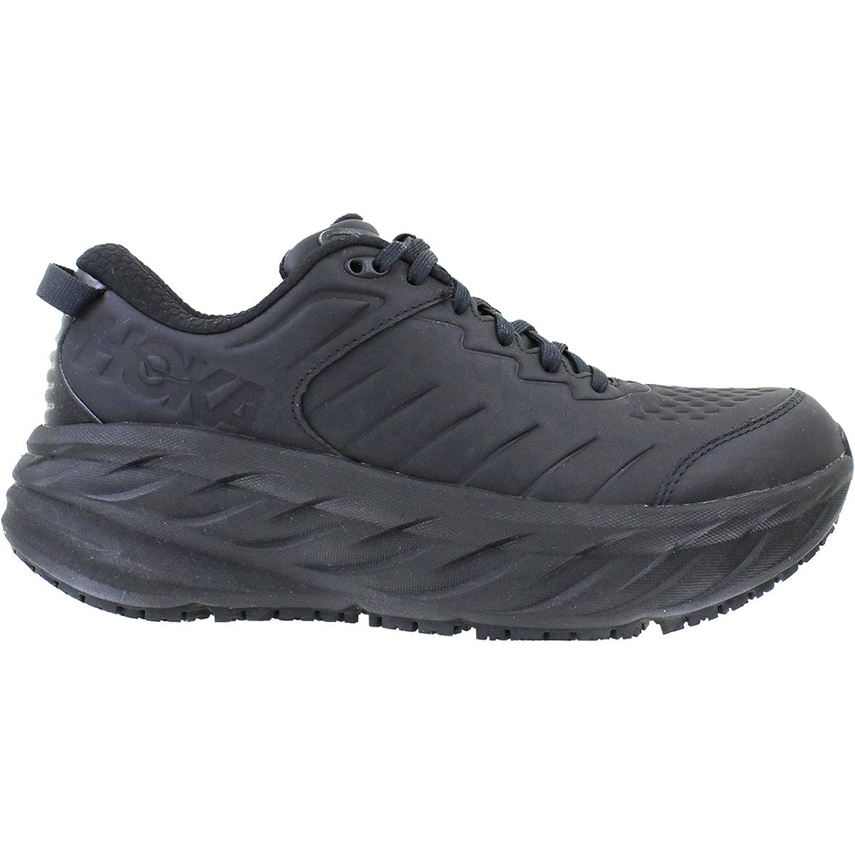HOKA Bondi SR Men's Walking Shoes Black Leather