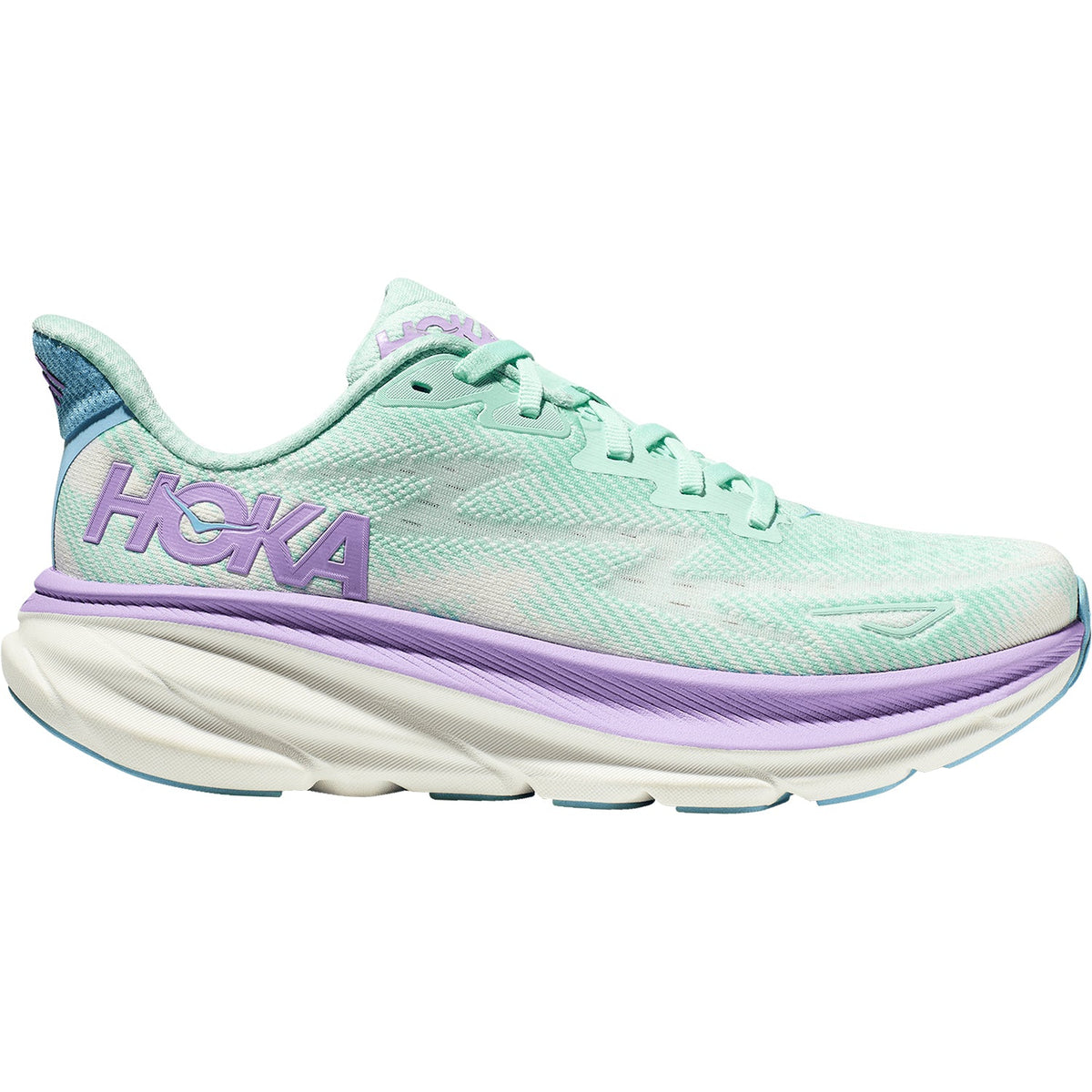 HOKA Clifton 9 Women's Road Running Shoes Sunlit Ocean/Lilac Mist Mesh