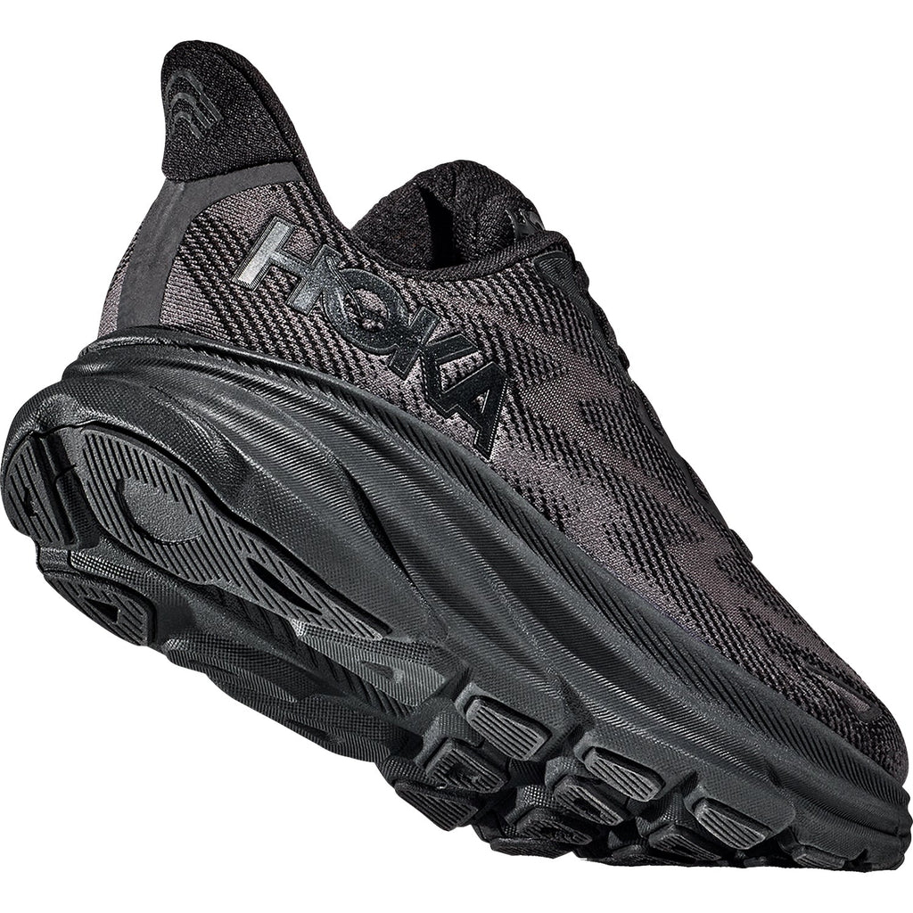 HOKA Clifton 9 Men's Road Running Shoes Black/Black Mesh