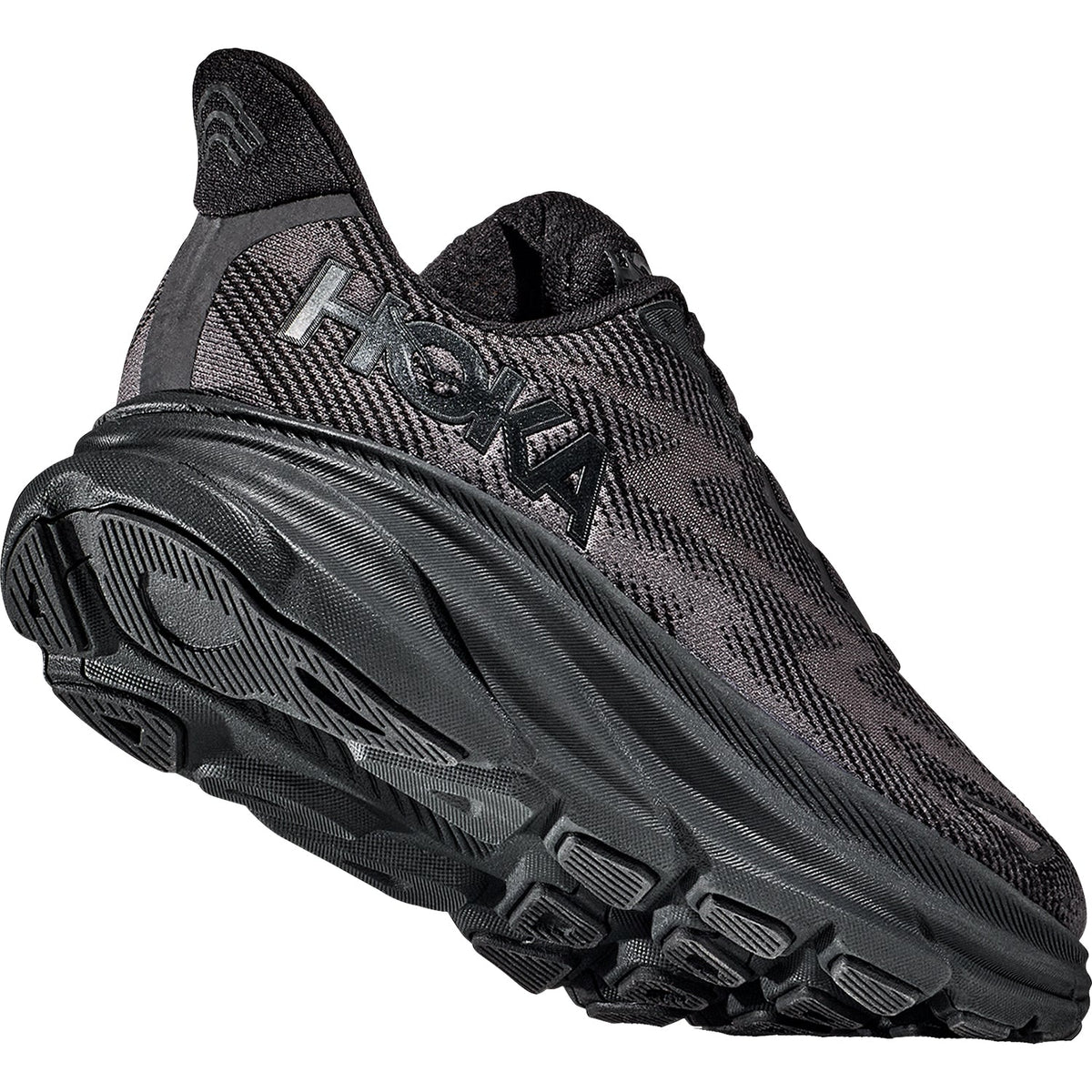 HOKA Clifton 9 Men's Road Running Shoes Black/Black Mesh