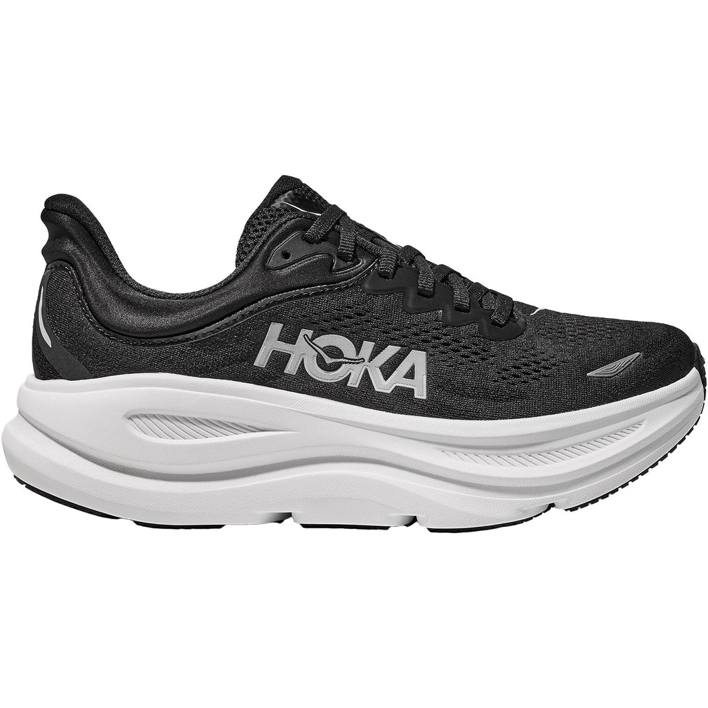 HOKA Bondi 9 Men's Athletic Shoes Black/White Mesh