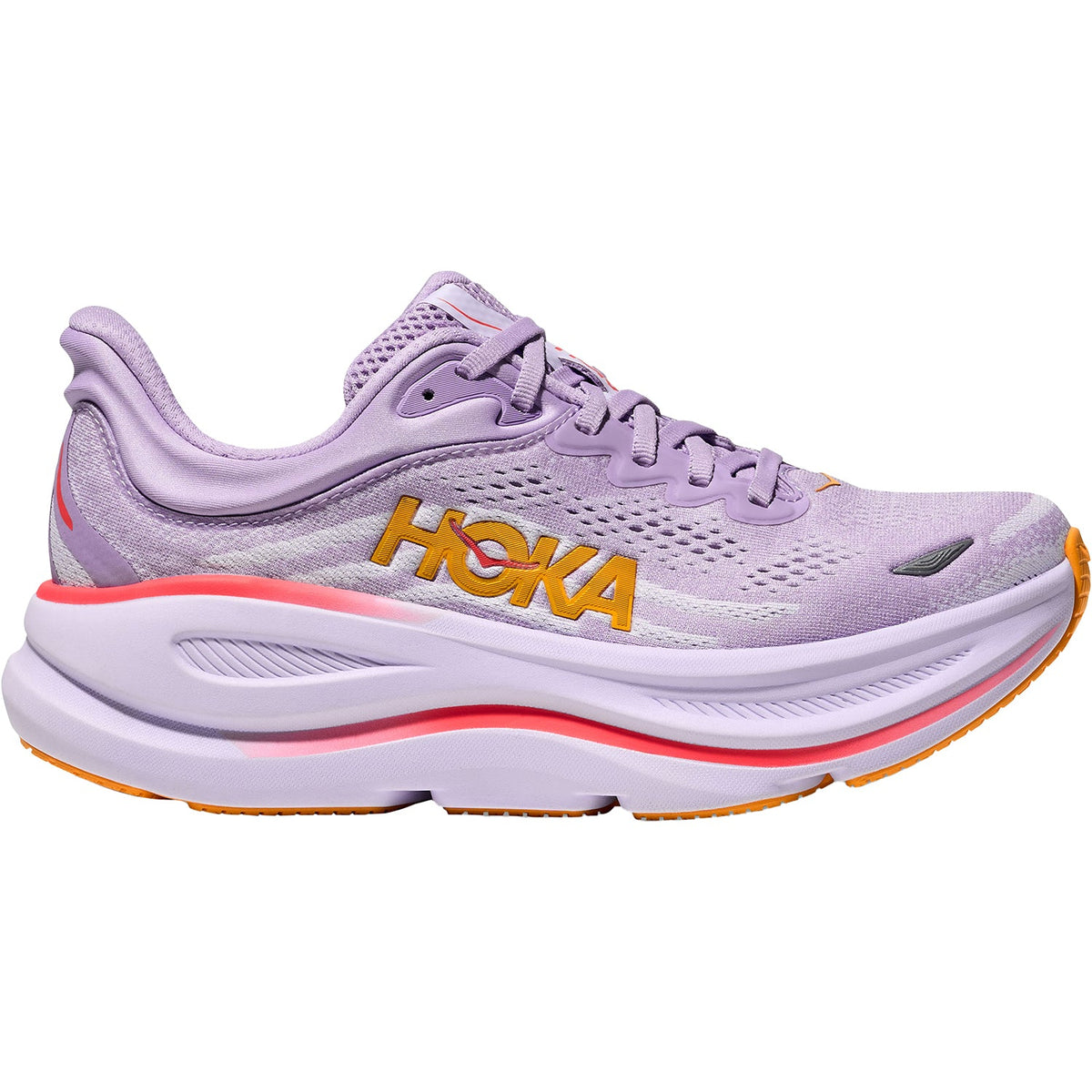HOKA Bondi 9 Women's Athletic Shoes Aster Flower/Starlight Glow Mesh