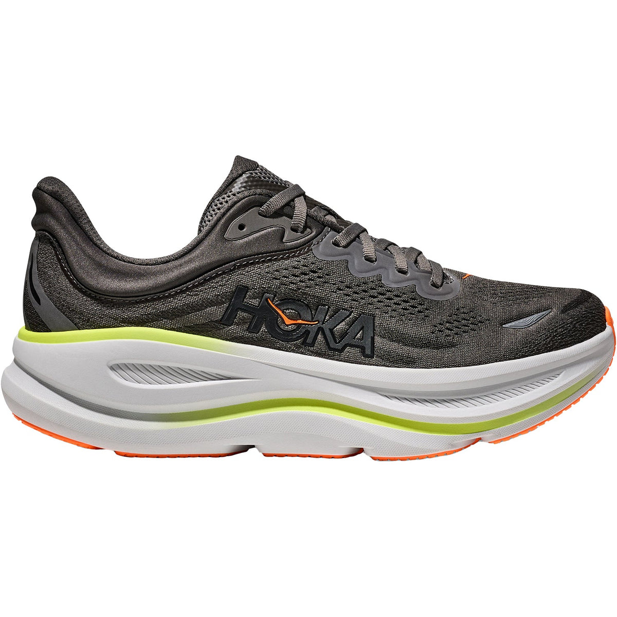 HOKA Bondi 9 Men's Running Shoes Asphalt Grey/Gravel Mesh