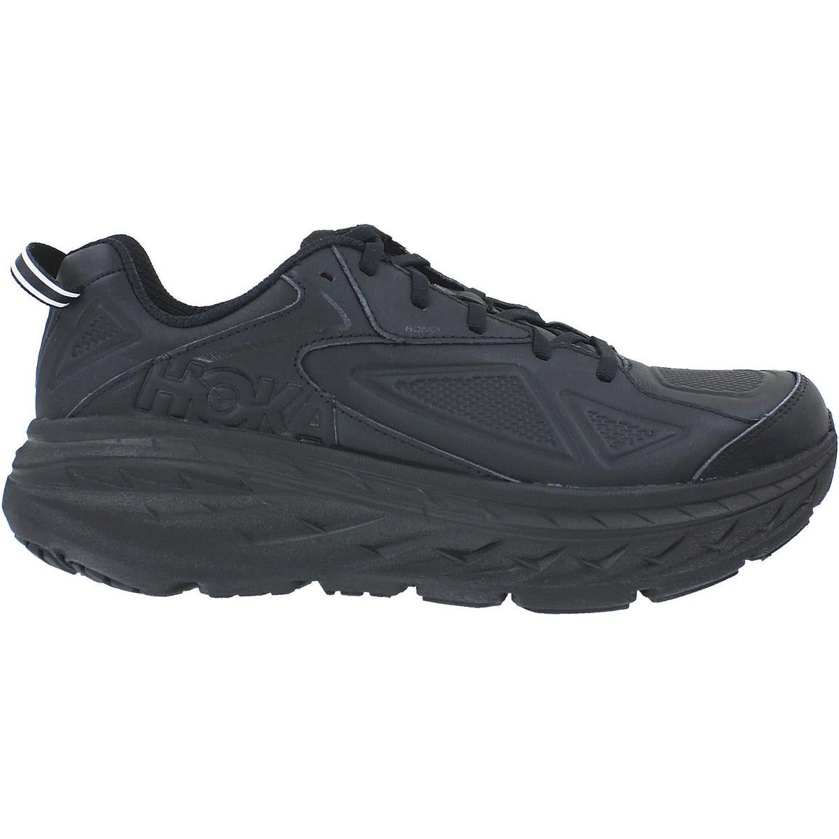 HOKA Bondi Men's Walking Shoes Black Leather