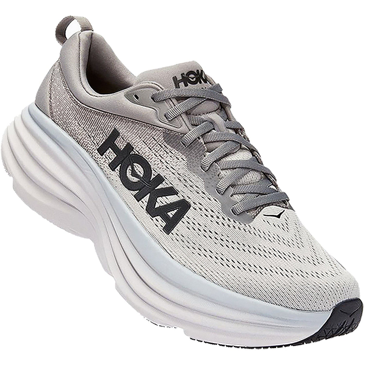 HOKA Bondi 8 Men's Max Running Shoes Sharkskin/Harbor Mist Mesh