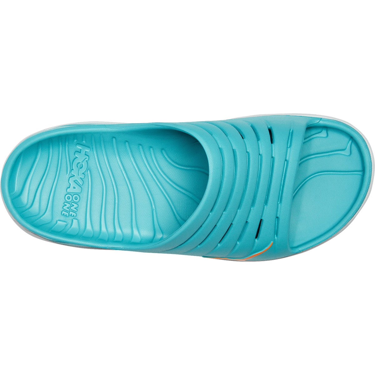 HOKA Ora Recovery Slide Men's Sandals Aquarelle/Blazing Orange EVA