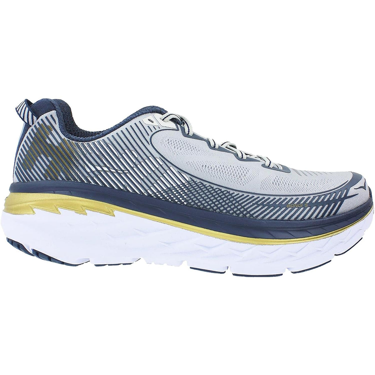 HOKA Bondi 5 Men's Running Shoes Cool Grey/Midnight Navy Mesh
