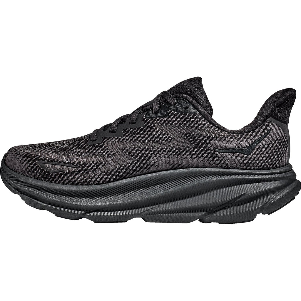 HOKA Clifton 9 Men's Road Running Shoes Black/Black Mesh