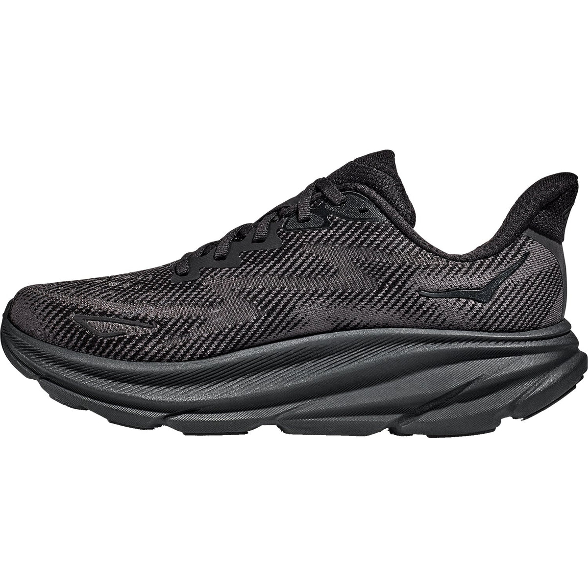 HOKA Clifton 9 Men's Road Running Shoes Black/Black Mesh
