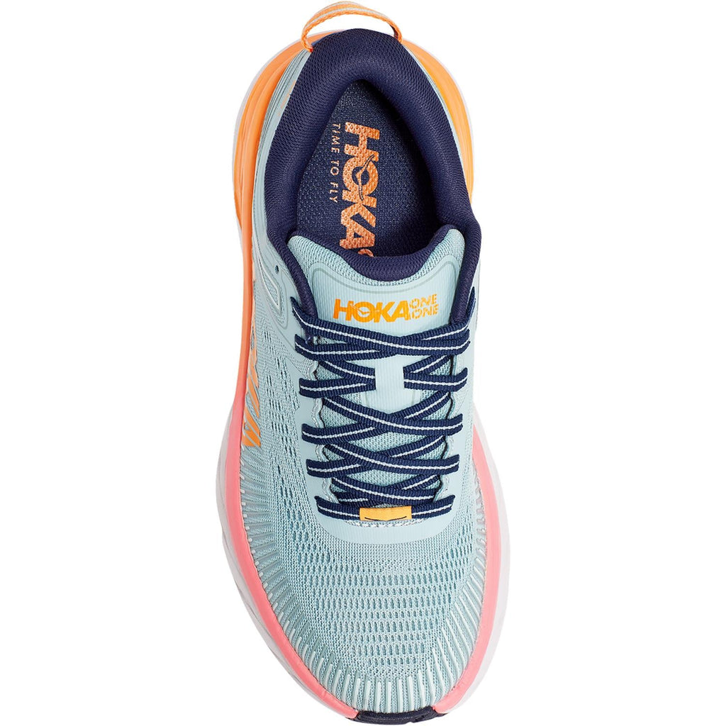 HOKA Bondi 7 Women's Running Shoes Blue Haze/Black Iris Mesh