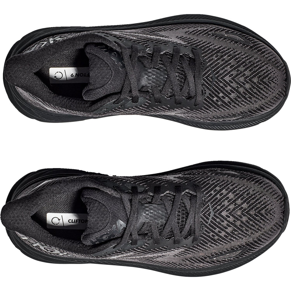 HOKA Clifton 9 Men's Road Running Shoes Black/Black Mesh