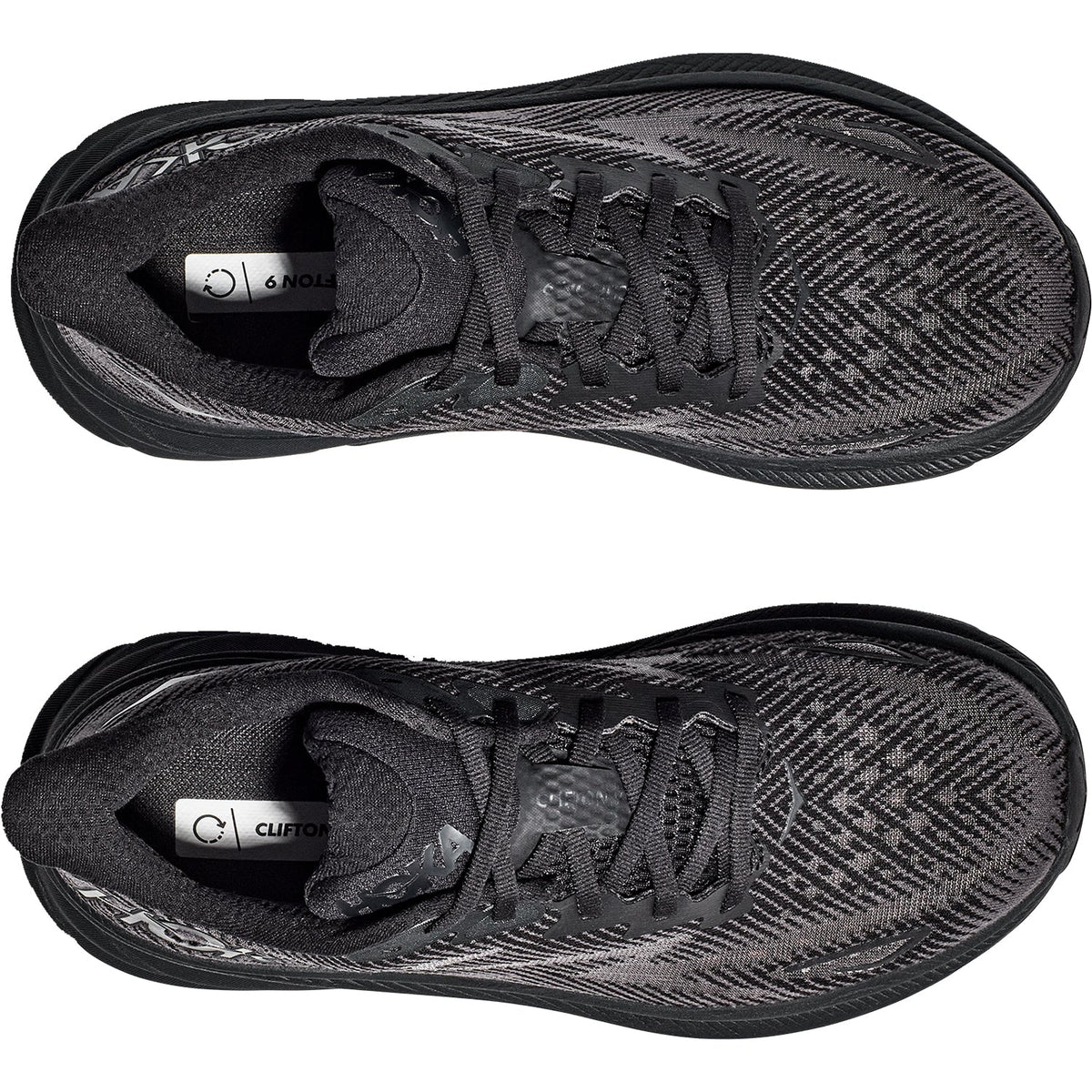 HOKA Clifton 9 Men's Road Running Shoes Black/Black Mesh