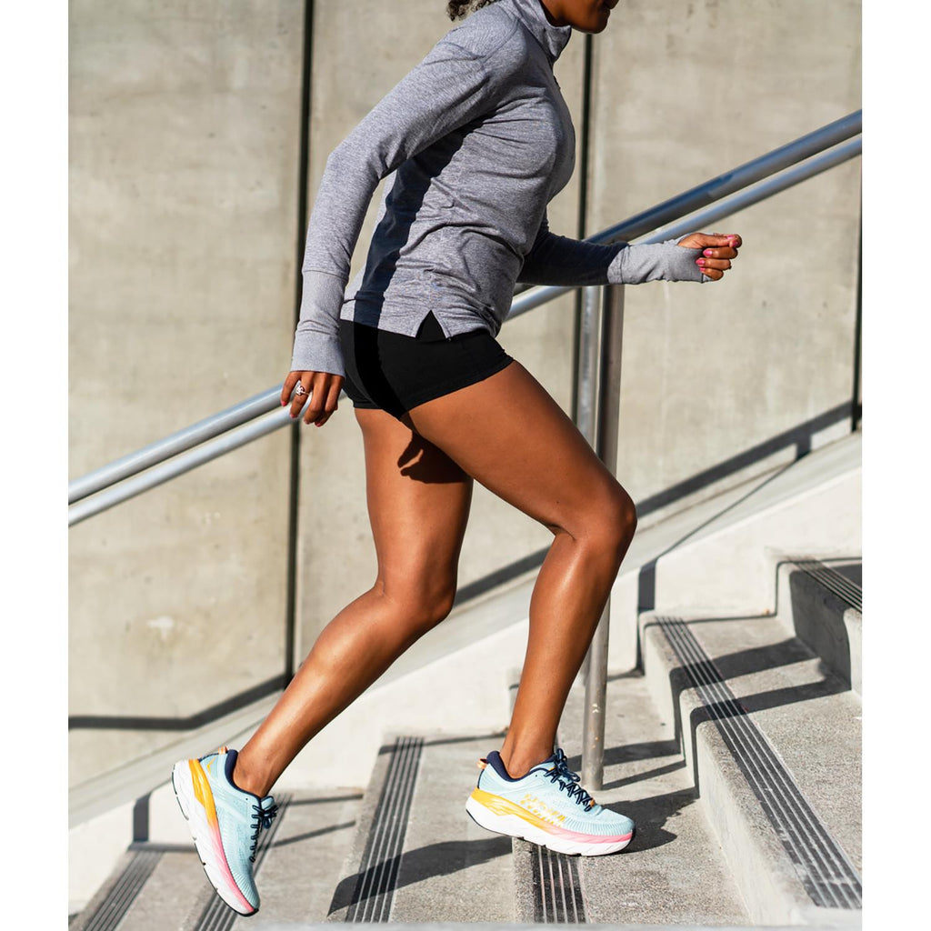 HOKA Bondi 7 Women's Road Running Shoes Black/White Mesh