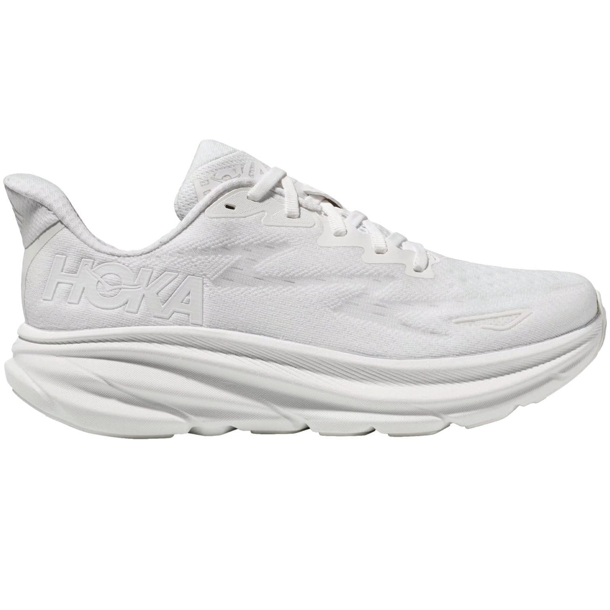 HOKA Clifton 9 Women's Road Running Shoes White/White Mesh