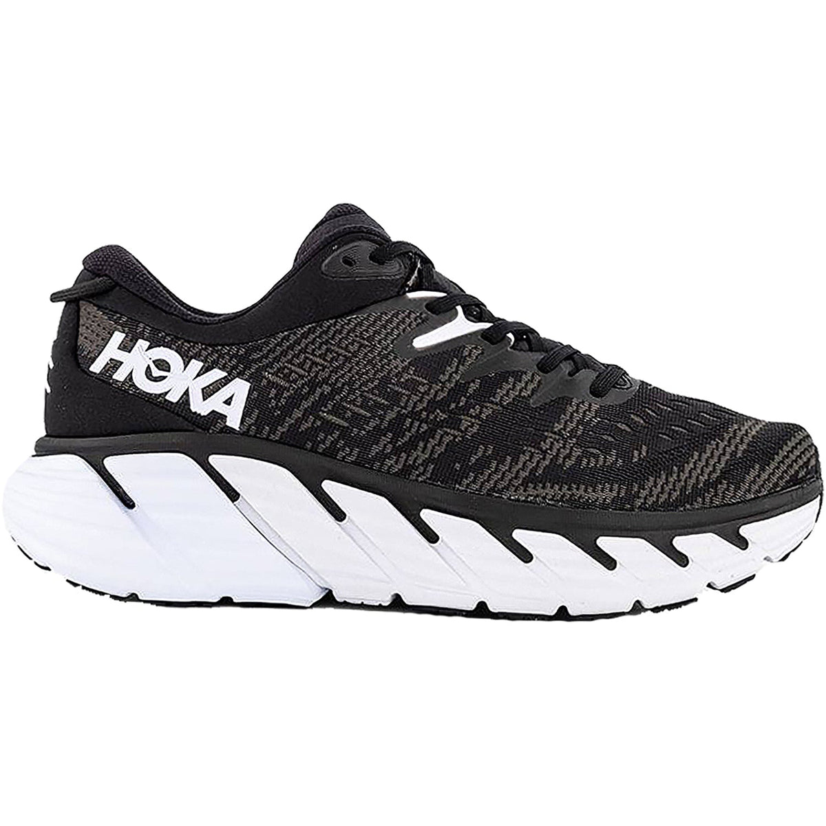 HOKA Gaviota 4 Women's Road Running Shoes Black/White Mesh