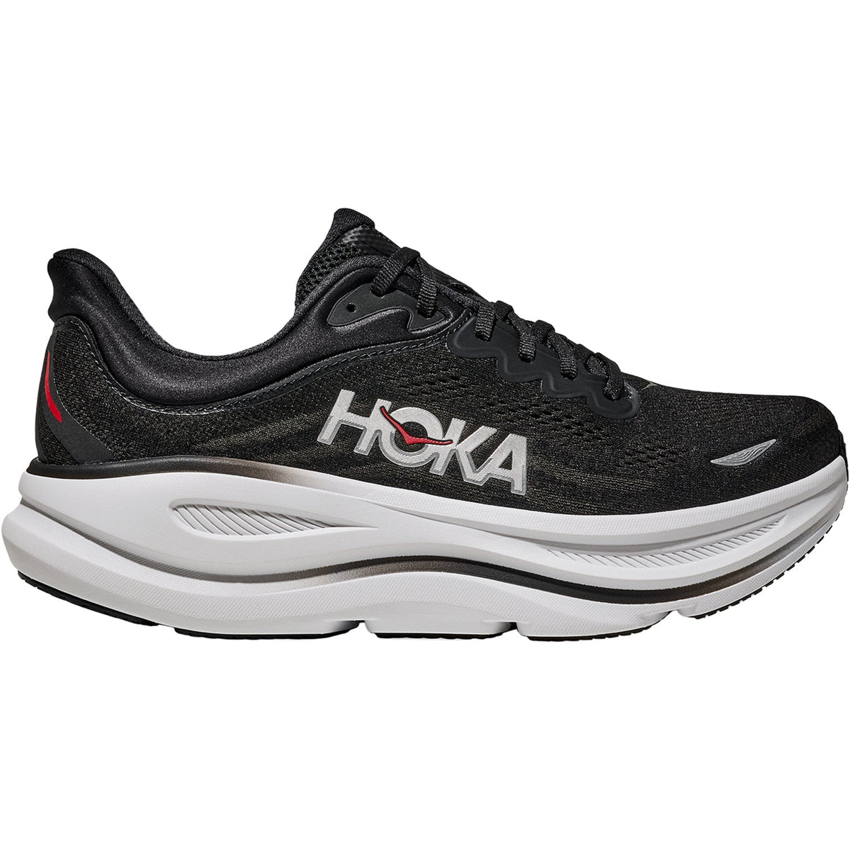 HOKA Bondi 9 Men's Athletic Shoes Black/Vermillion