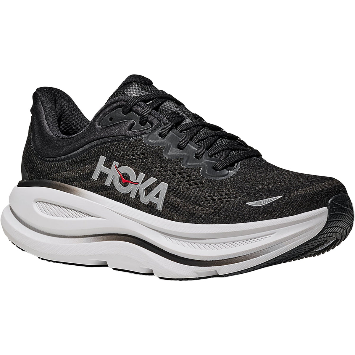 HOKA Bondi 9 Men's Athletic Shoes Black/Vermillion