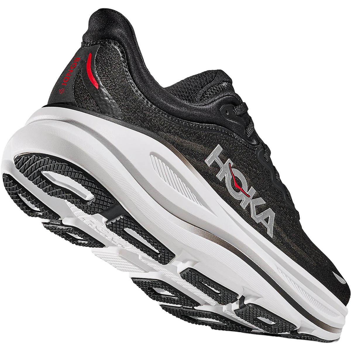 HOKA Bondi 9 Men's Athletic Shoes Black/Vermillion