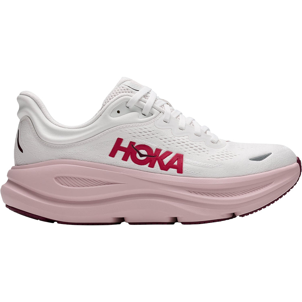 HOKA Bondi 9 Women's Athletic Shoes White/Pink Opal
