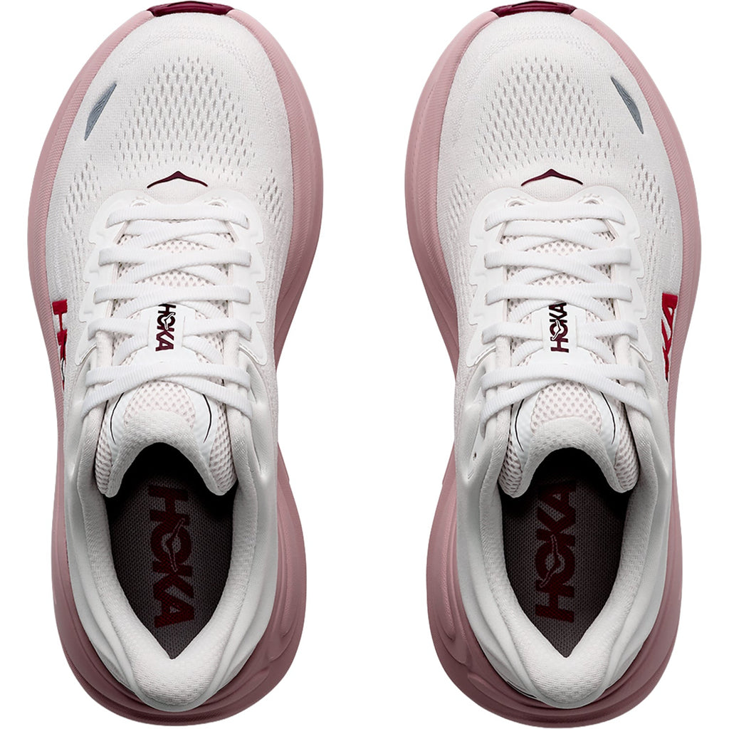 HOKA Bondi 9 Women's Athletic Shoes White/Pink Opal