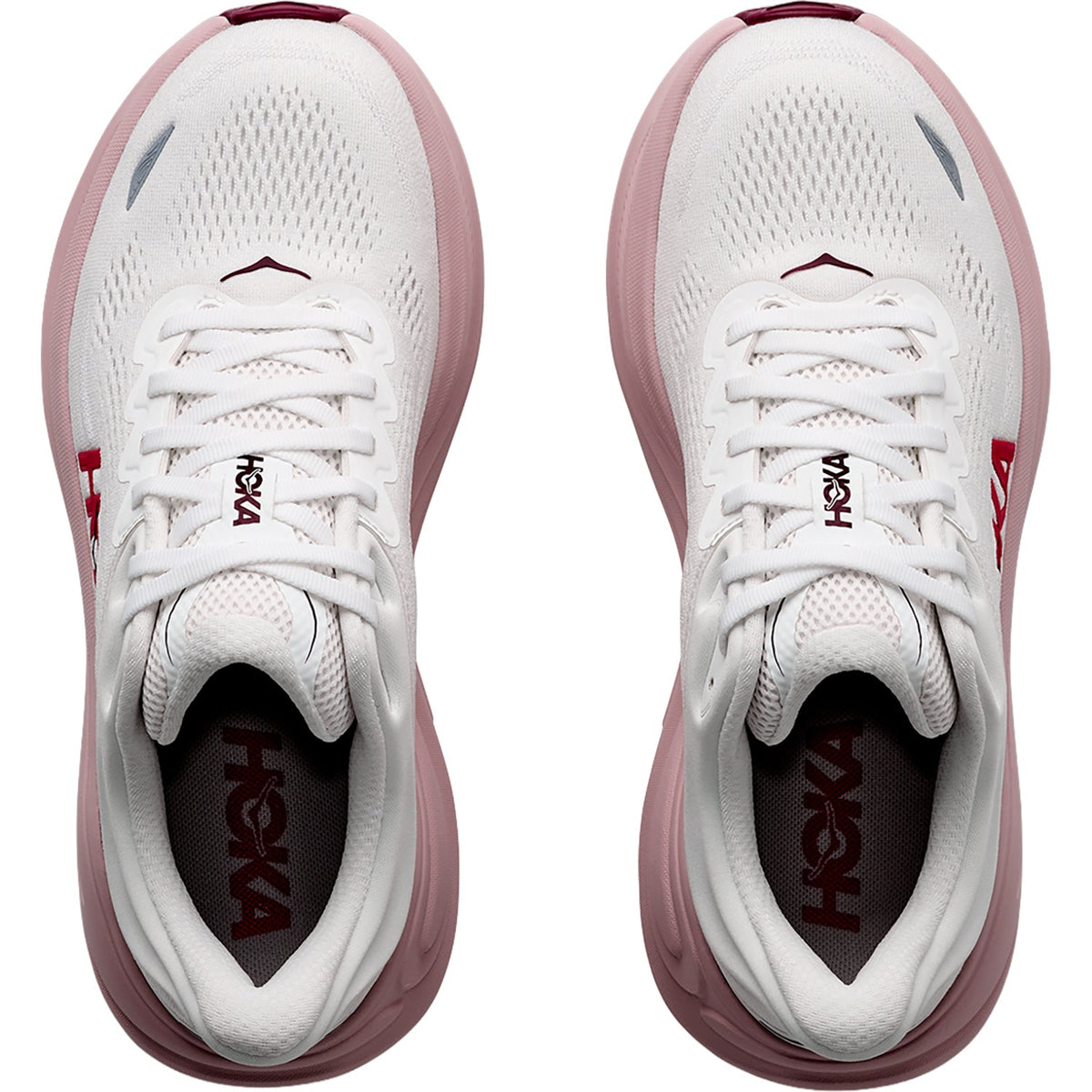 HOKA Bondi 9 Women's Athletic Shoes White/Pink Opal