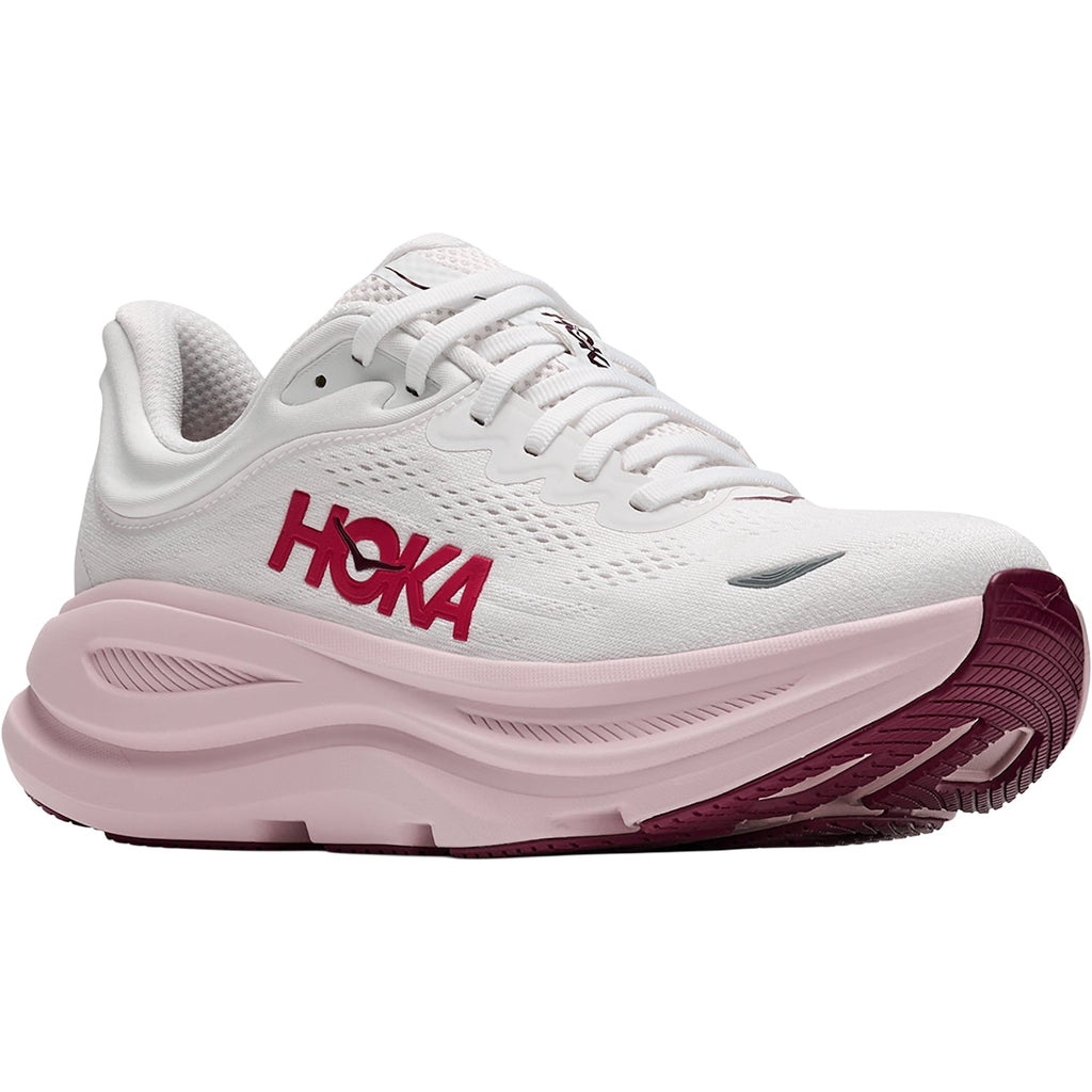 HOKA Bondi 9 Women's Athletic Shoes White/Pink Opal