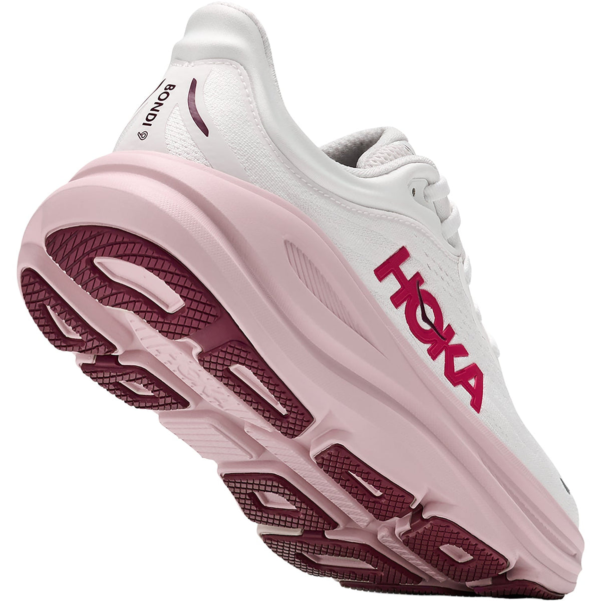 HOKA Bondi 9 Women's Athletic Shoes White/Pink Opal