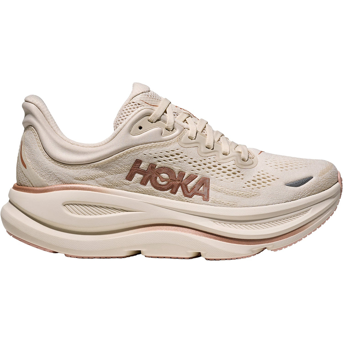 HOKA Bondi 9 Women's Athletic Shoes Oat Milk/Rose Gold