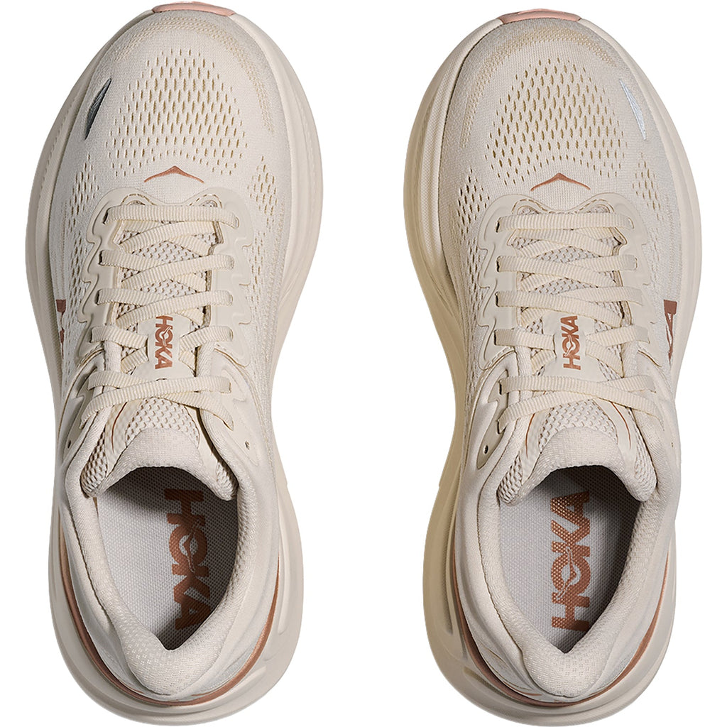 HOKA Bondi 9 Women's Athletic Shoes Oat Milk/Rose Gold