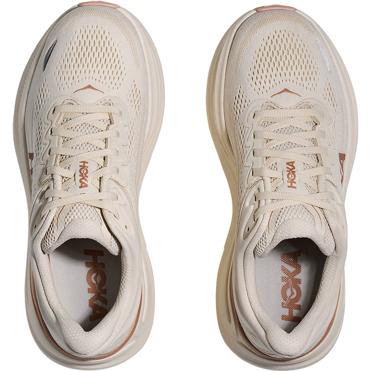 HOKA Bondi 9 Women's Athletic Shoes Oat Milk/Rose Gold