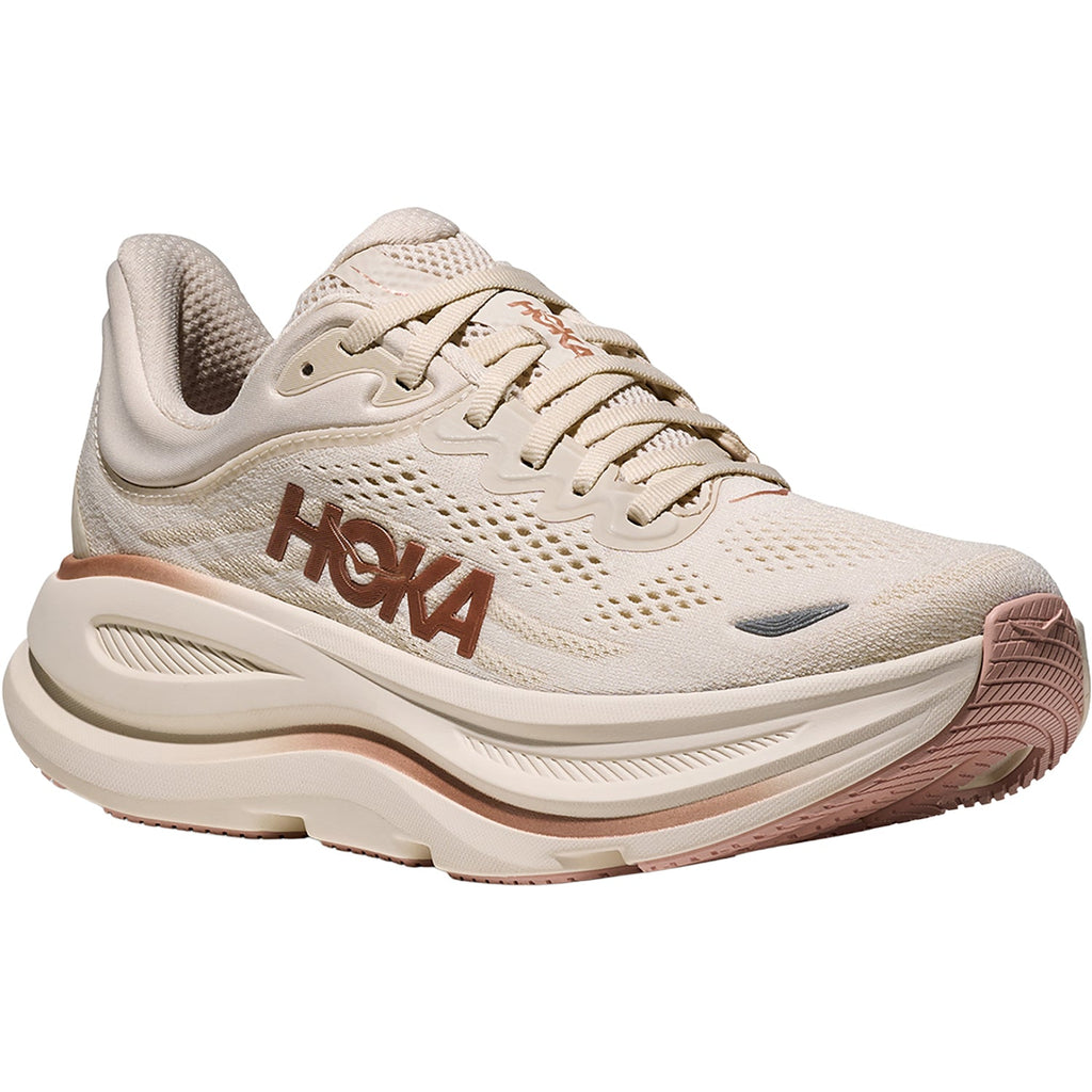 HOKA Bondi 9 Women's Athletic Shoes Oat Milk/Rose Gold