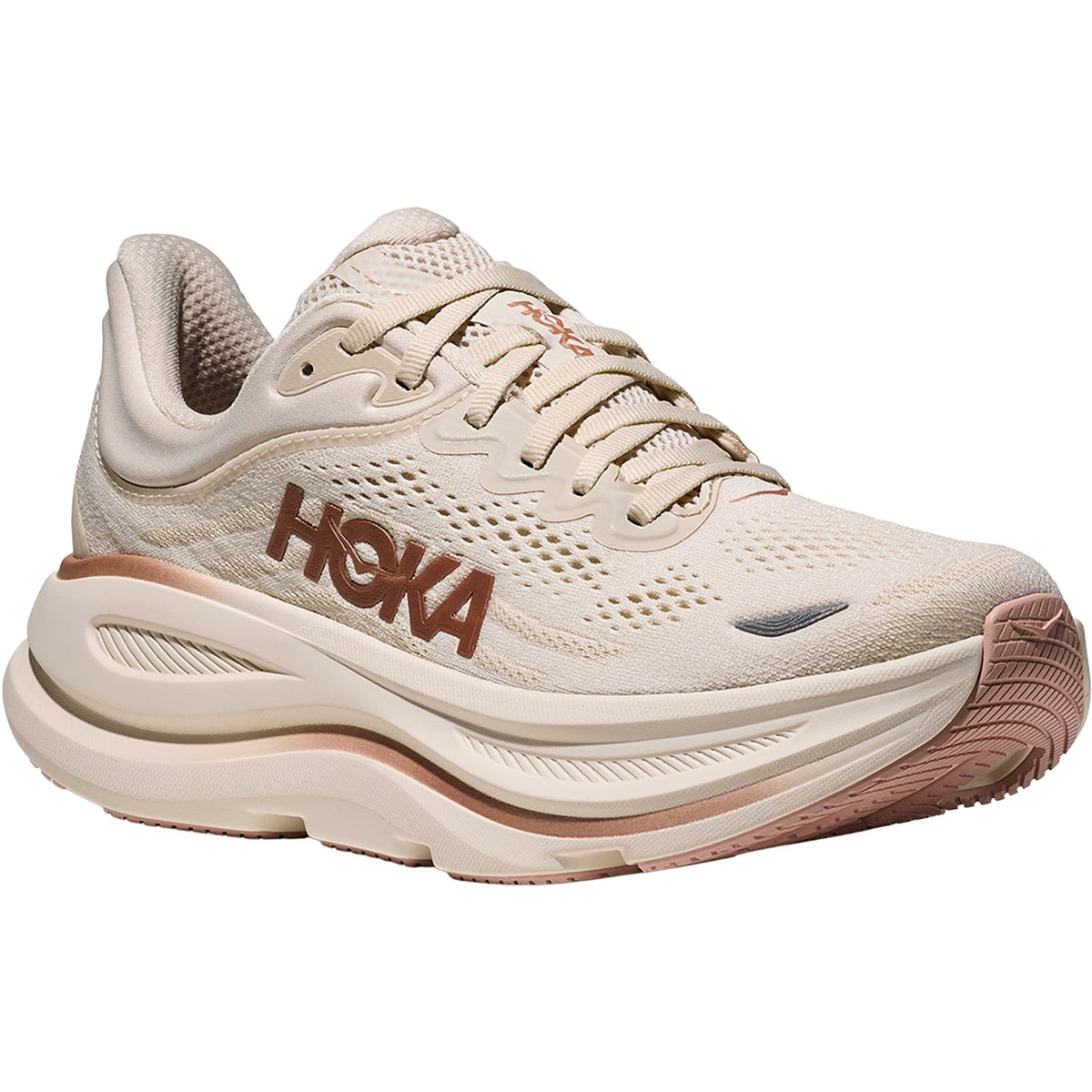 HOKA Bondi 9 Women's Athletic Shoes Oat Milk/Rose Gold