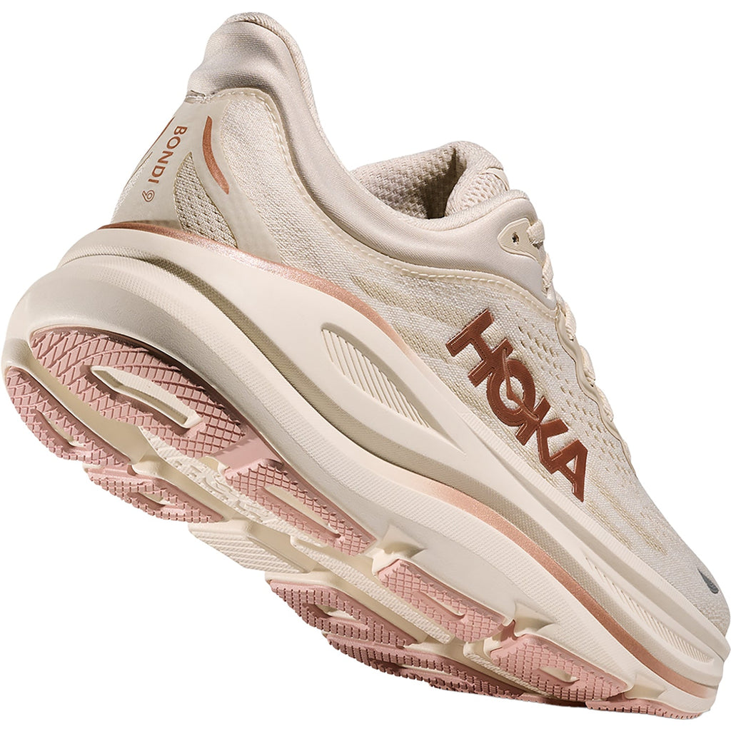 HOKA Bondi 9 Women's Athletic Shoes Oat Milk/Rose Gold