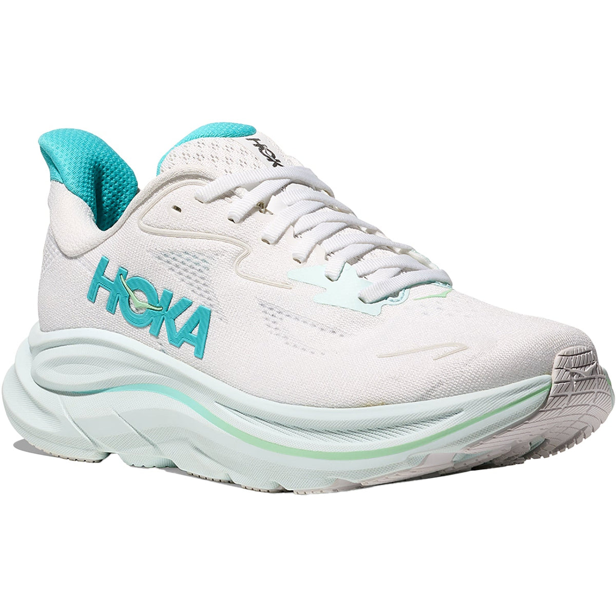 HOKA Clifton 10 Mesh Women's Athletic Shoes White/Cielo Blue