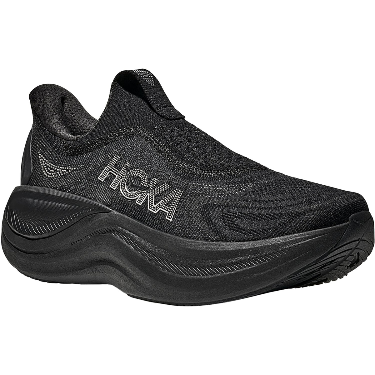 HOKA Skyward Laceless Men's Athletic Shoes Recovery Slip Ons Black/Black